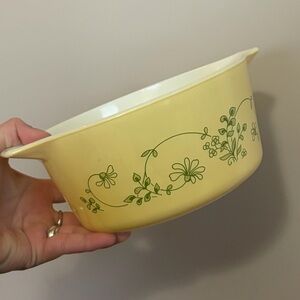 Vintage Pyrex Shenandoah 474B 1.5L Floral Casserole Dish Mixing Bowl Collectible